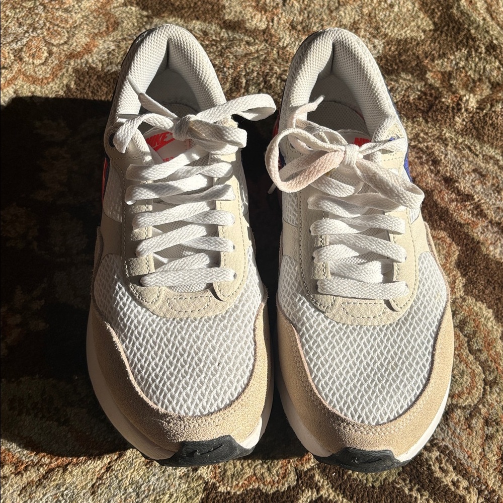 Nike Air Max Sneakers - Tan, Blue, and Red - Picture 2 of 4